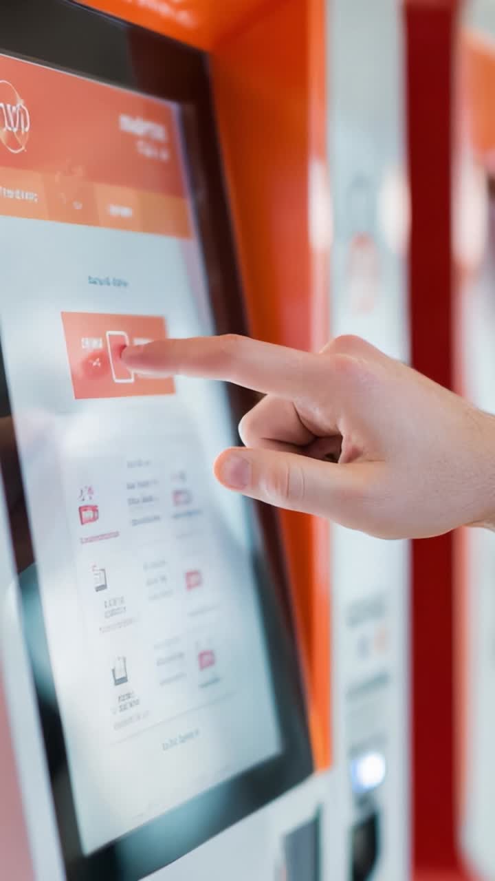 User Interaction with a Digital Touchscreen Interface at a Self-Service Kiosk for Transaction Processing and Information Retrieval