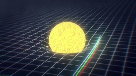 representación visual de lentes gravitacionales y el efecto de la gravedad sobre la luz