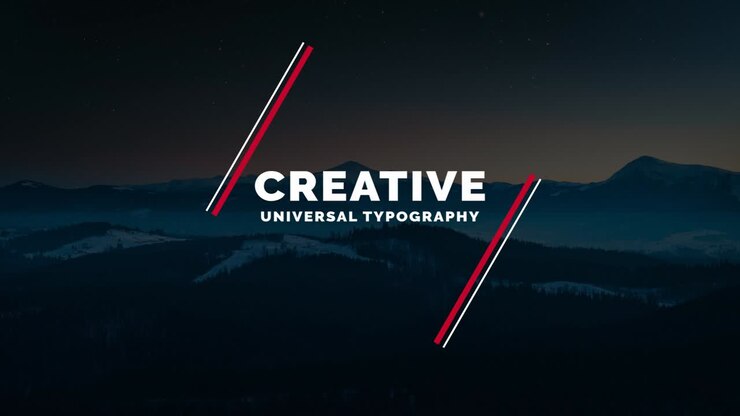 Night View of Snowy Mountains with Modern Design Text Overlay