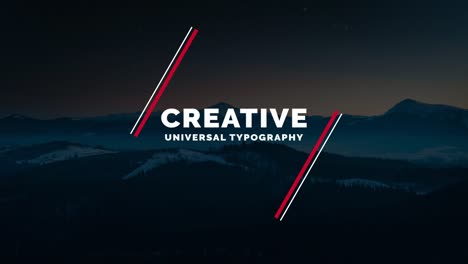 night view of snowy mountains with modern design text overlay