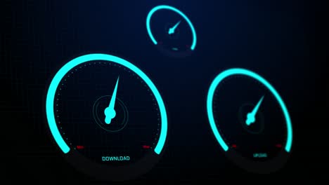 download and upload speed gauges