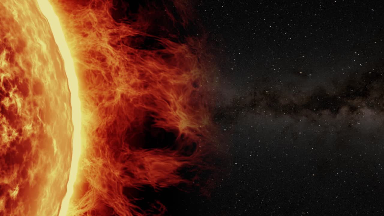 Animated voyage past planets and the sun
