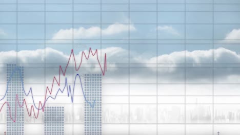 Animation-of-financial-data-processing-over-cityscape