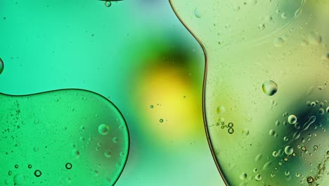 abstract colorful food oil drops bubbles and spheres flowing