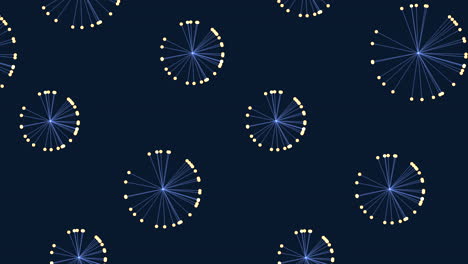 Blue circles in circular pattern on dark background