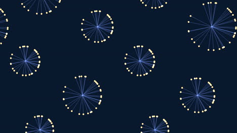 blue circles in circular pattern on dark background