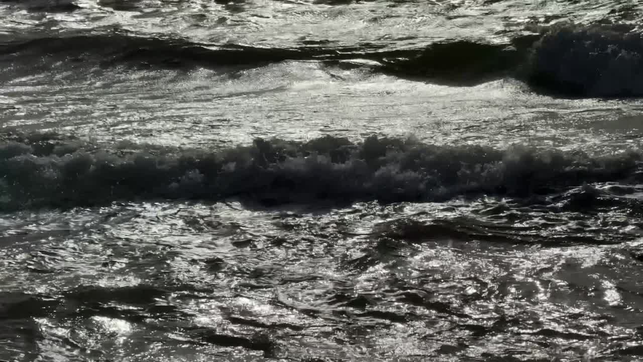 waves rolling in the morning light