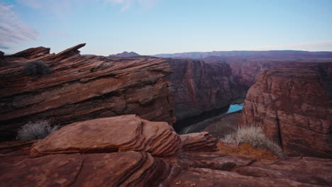 Pan-across-red-rock-formation