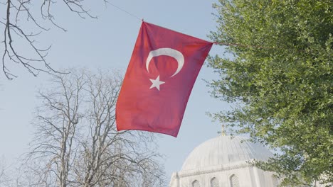 turkish flag waving in the wind