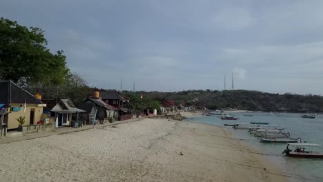 beautiful tourist mushroom beach on nusa lembongan island