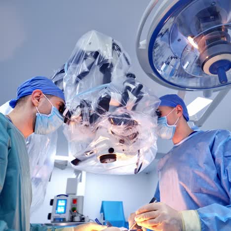 operating room with surgery in progress