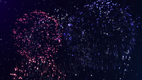 animation of multi coloured fireworks exploding