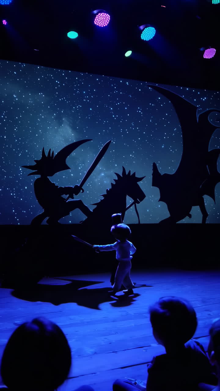 Child's Fantasy Adventure on Stage with Shadow Projections