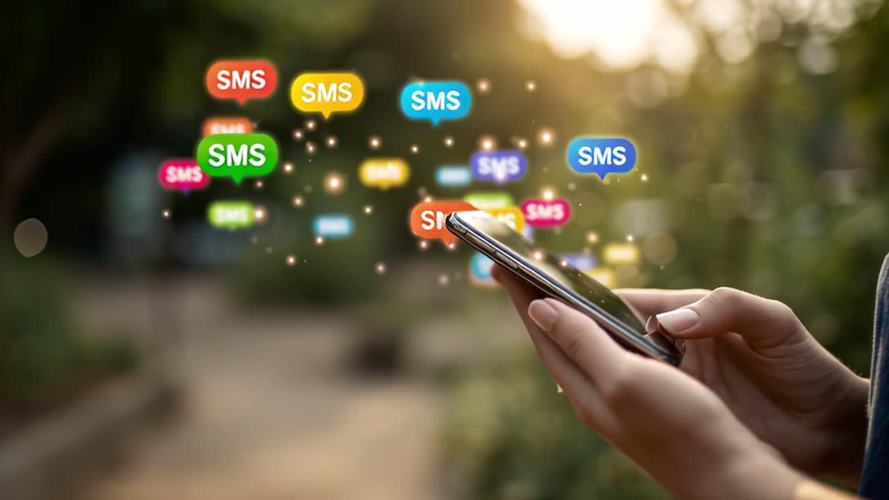 Smartphone con messaggi SMS
