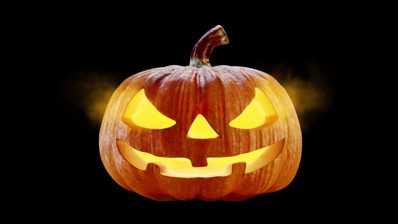 알파 채널과 함께 할로윈 호박 3d 렌더링