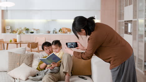 family reading and photography