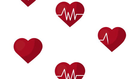 estilo de vida saludable corazones patrón de cardio