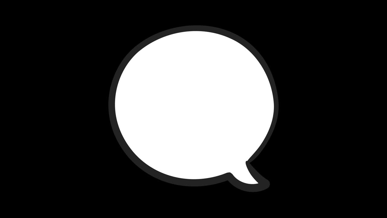 Moving speech bubble blank copy space.