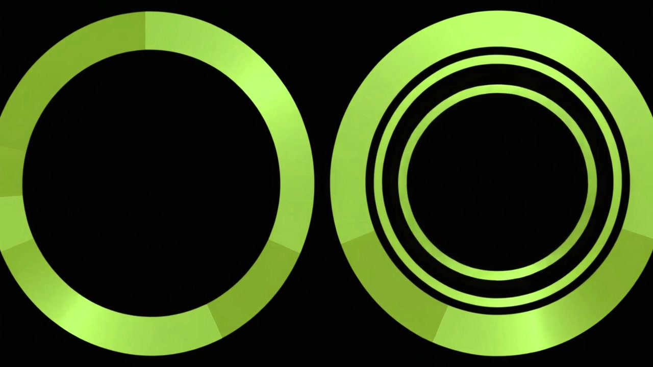 Abstract Animation of Green Concentric Circles Expanding and Contracting