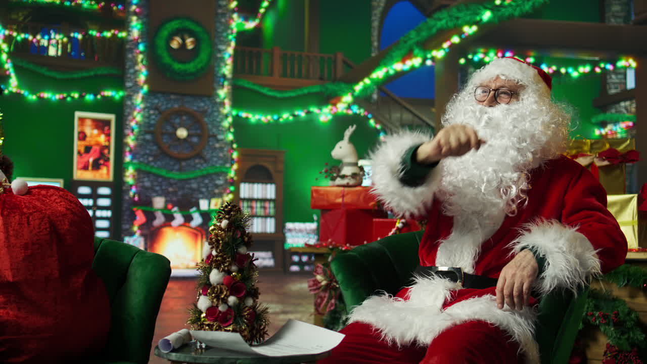 가상 크리스마스 모임에서 산타클로스