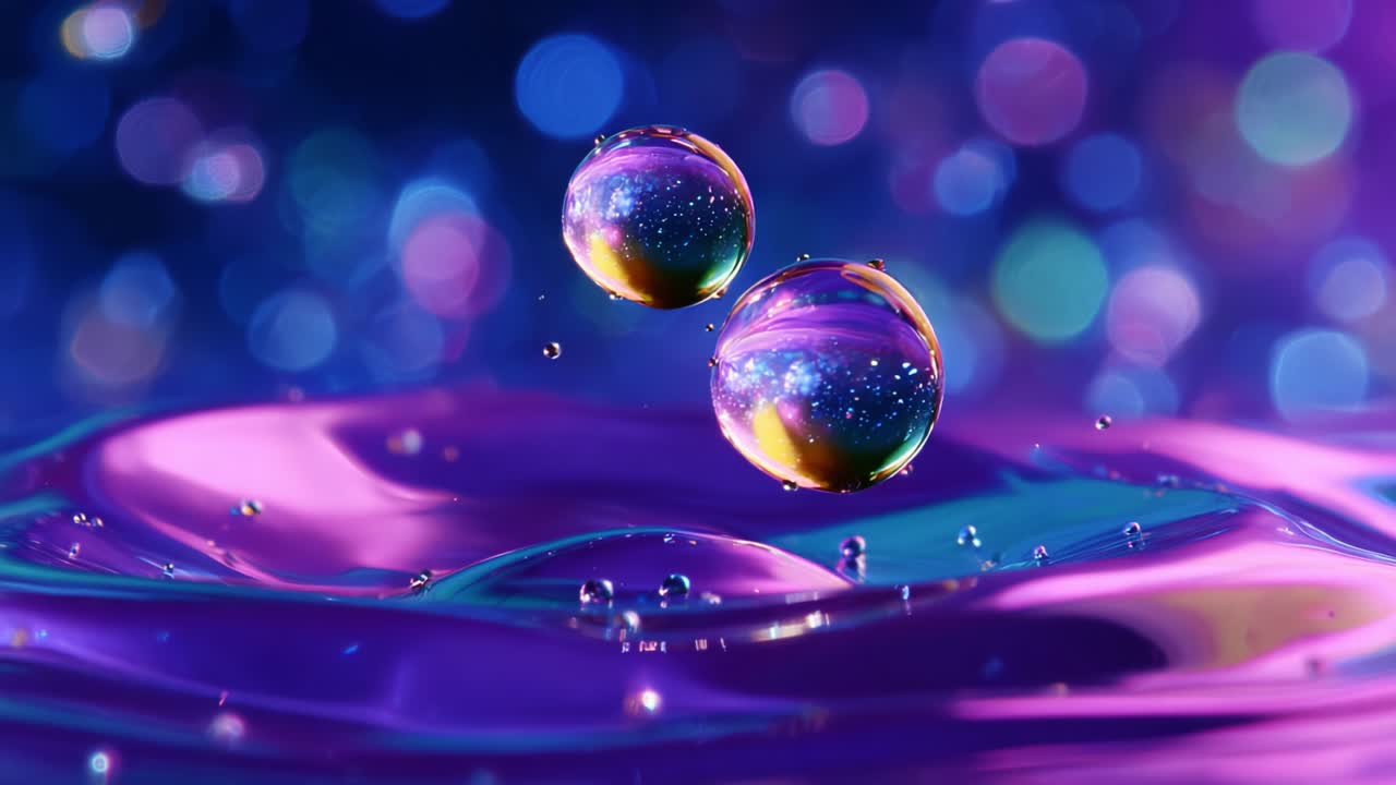 A mesmerizing display of vibrant color and intricate detail captured through the lens of nature, showcasing luminous water droplets reflecting the beauty of the universe in a stunning visual spectacle