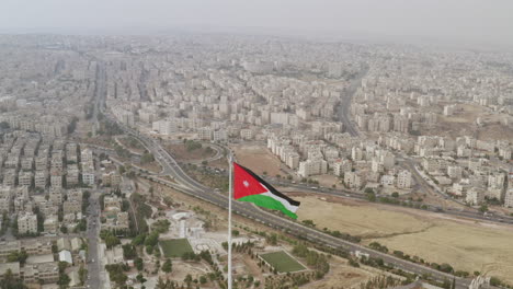 drone shot over amman - jordan, june 2019