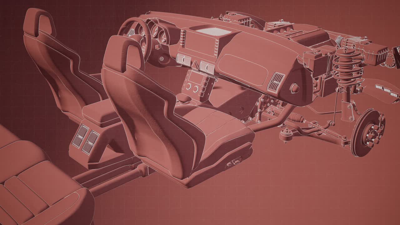 motor y otras partes visibles en el coche