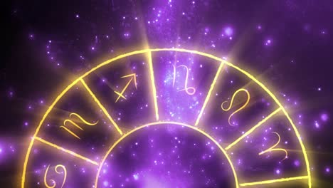 zodiac wheel with horoscope symbols