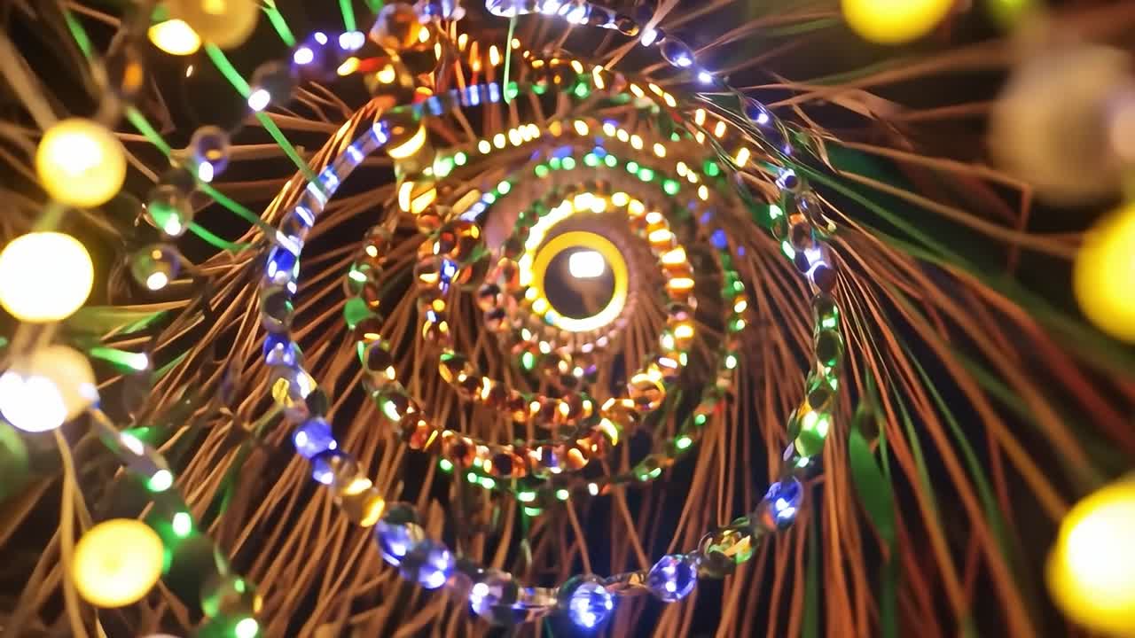 un colorido túnel espiral de luces