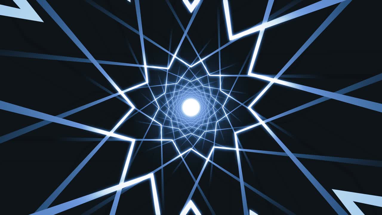 Blue Abstract Grid Star Lines Looped Tunnel Animation Backgraund