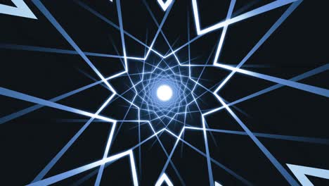 blue abstract grid star lines looped tunnel animation backgraund