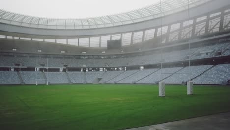 empty rugby stadium in the morning 4k