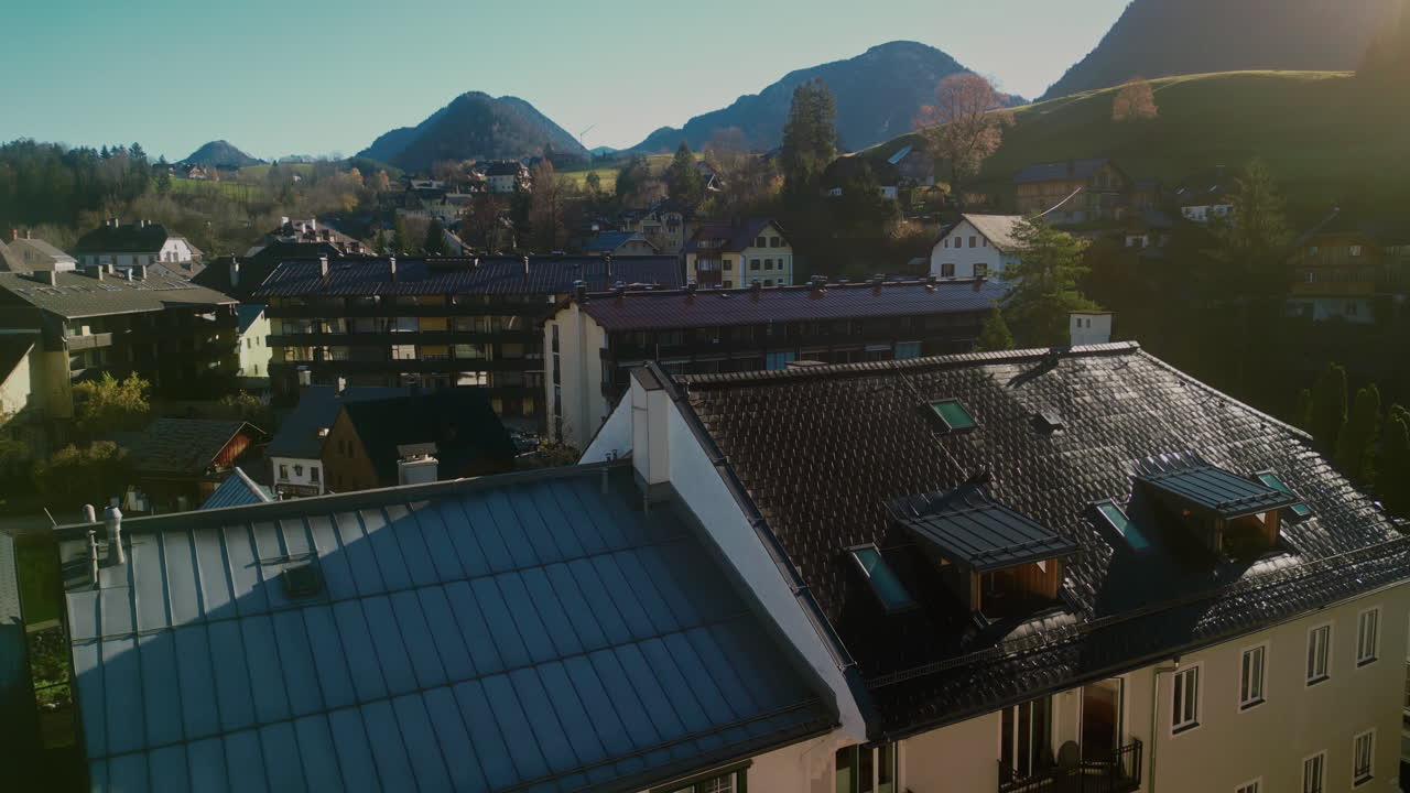 Building architecture with mountain view