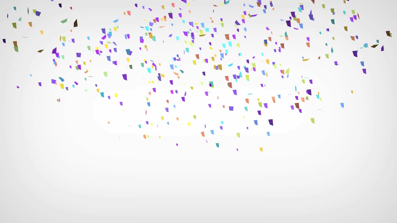 las explosiones de la fiesta de confeti en un fondo blanco. animación 3d, 4k