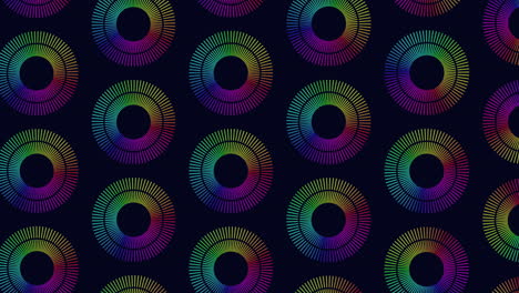 vibrant circles dynamic and eye-catching pattern on black background