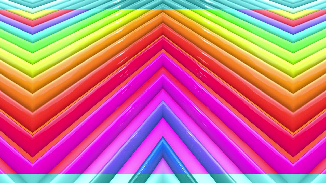 las rayas multicolores del arco iris se mueven cíclicamente.