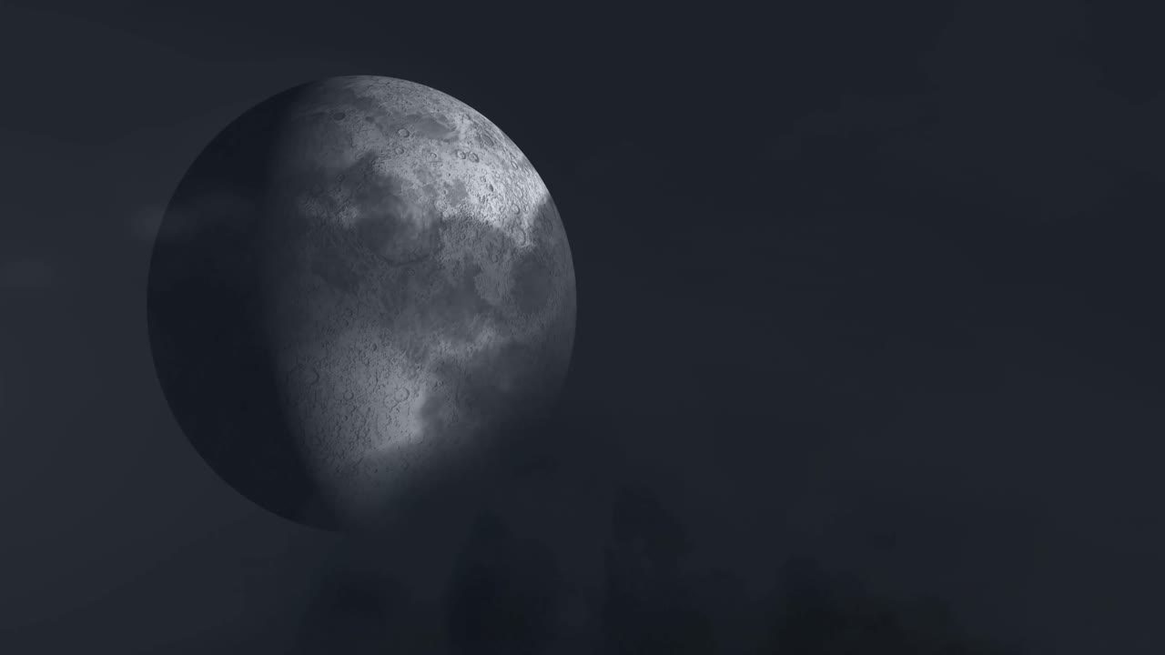 luna llena y nubes 4k