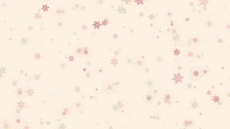 abstract pastel snowflakes swirl falling background looped pastel dreamy color bokeh snowflakes motion graphics.4k 3d rendering. loop soft sweet particle in pastel tone for christmas new year