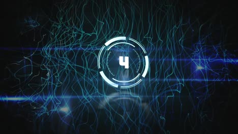 animation of clock over blue lines