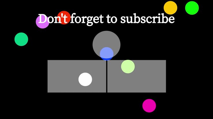 Motion graphics per schermata finale con sfera colorata