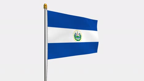 loop video of el salvador flag  fluttering in the wind, slow motion video of 4k , with alpha channel