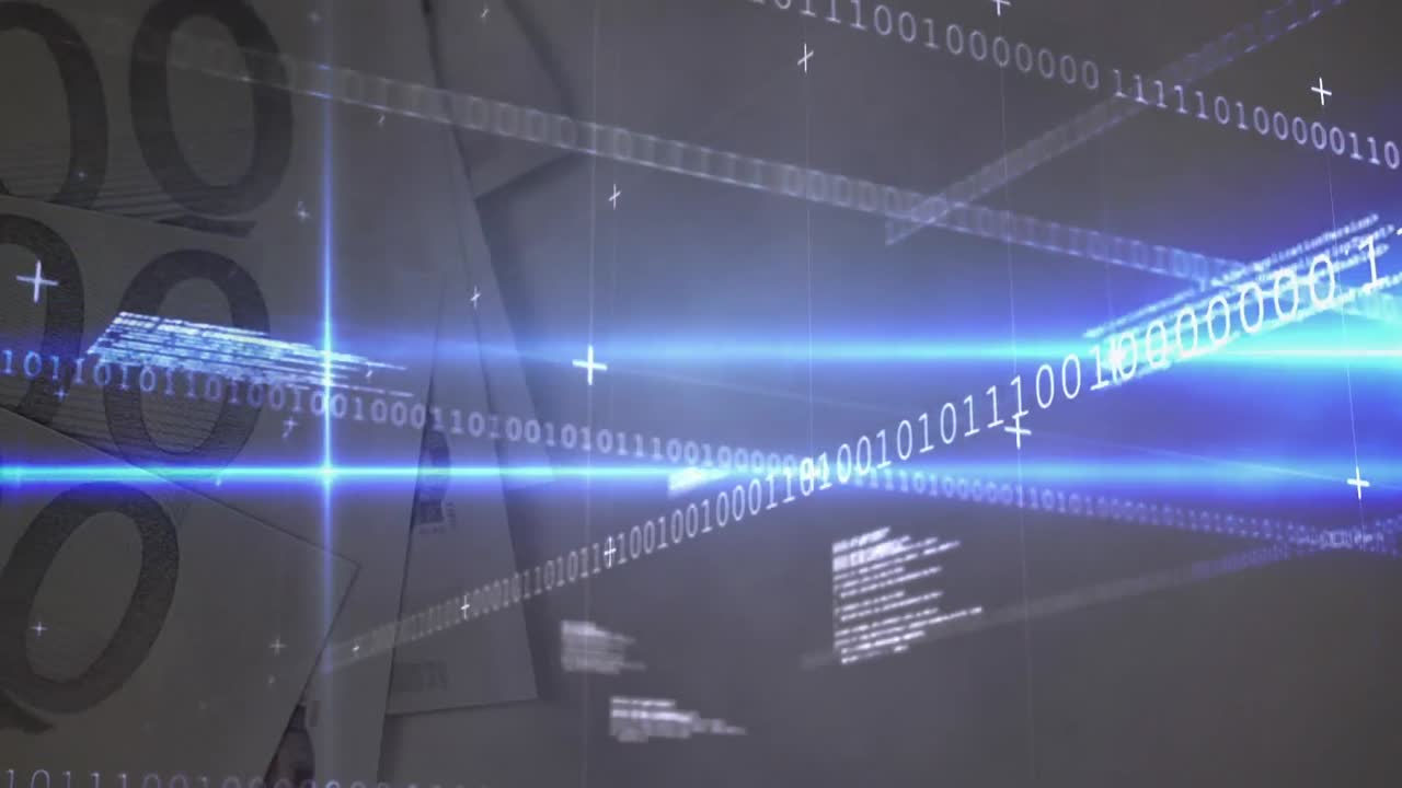 유로 지폐에 대한 데이터 처리의 애니메이션