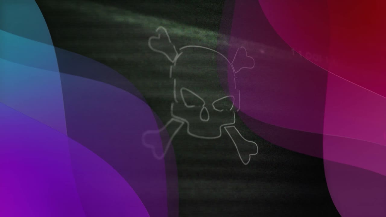 animación del procesamiento de datos sobre formas y cráneo