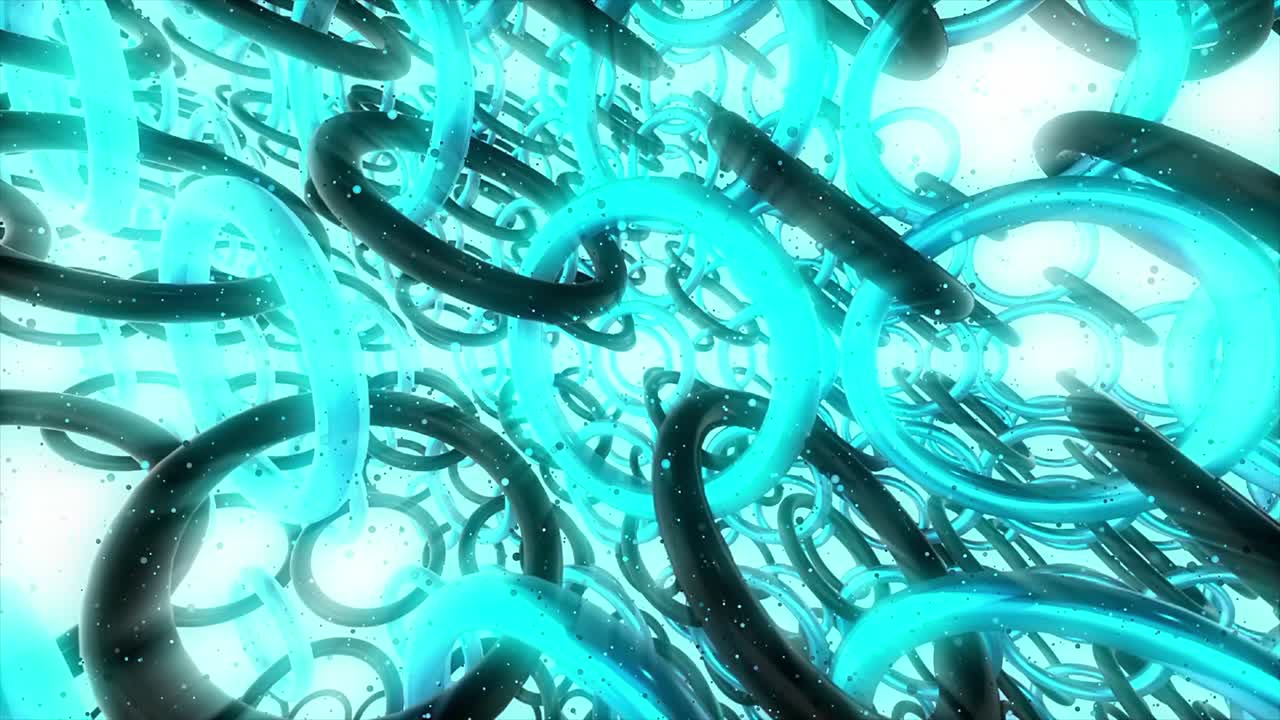 fondo 3d abstracto con anillos azules y negros