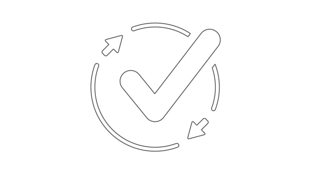Full check animated linear symbol icon 4K