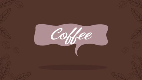 letras de la casa de café en la animación de burbujas de habla