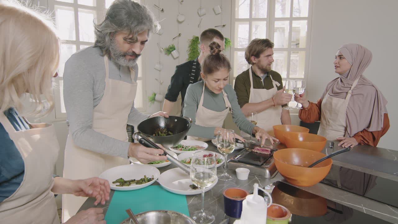 Group of Friends Enjoying a Cooking Class Together