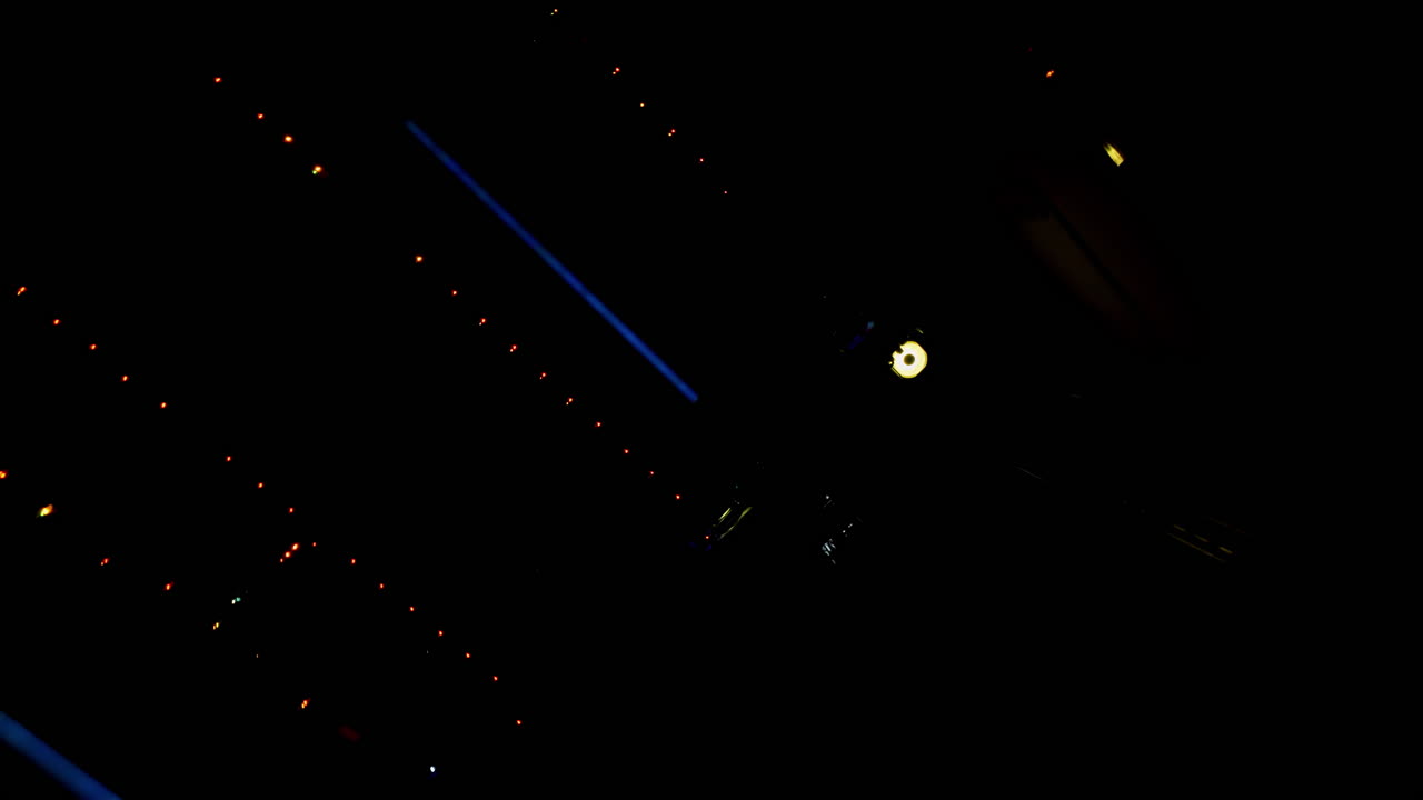 Multiple servers with flashing red lights in a data center