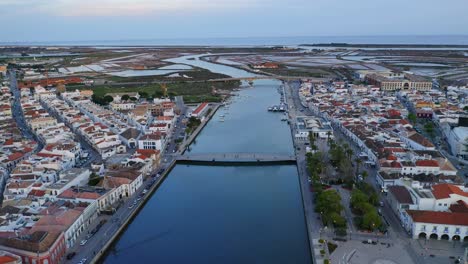 river with bridges in town