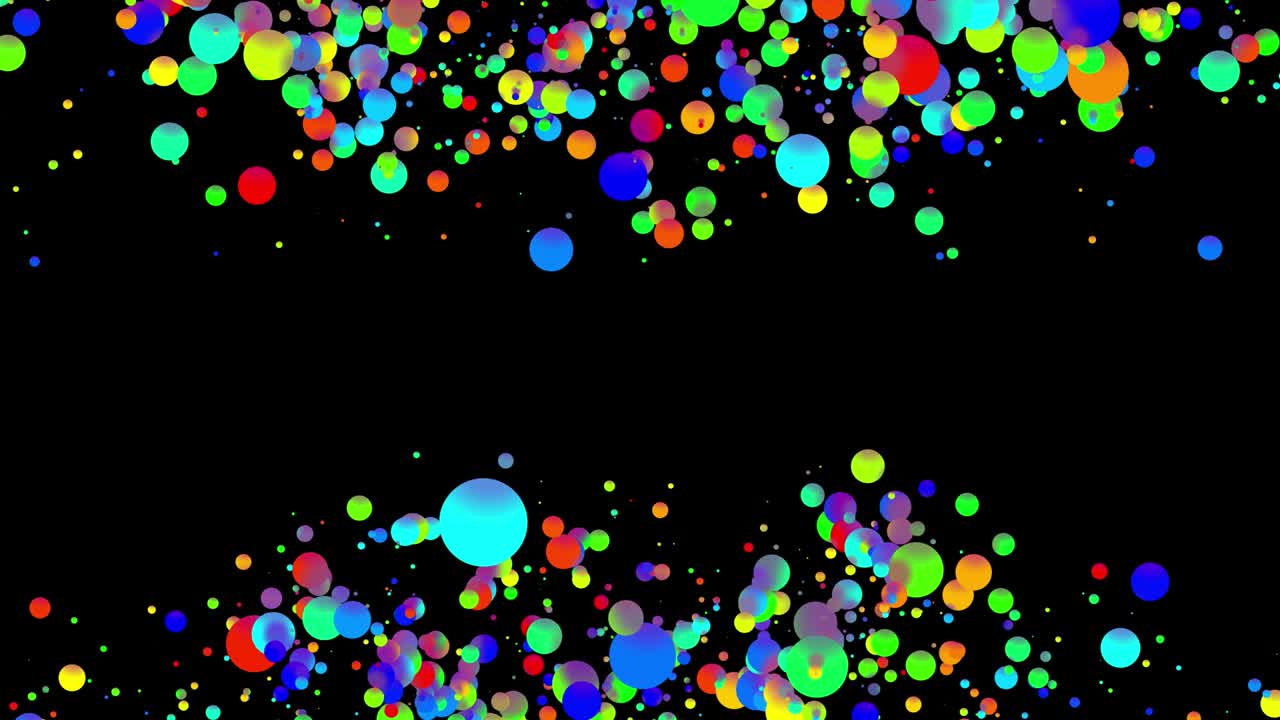 평평한 스타일의 물에 페인트 거품이나 염료 방울과 같은 아름다운 다채로운 공을 가진 4k 루프 추상적인 배경, 알파 채널로 루마 매트와 함께 3d.